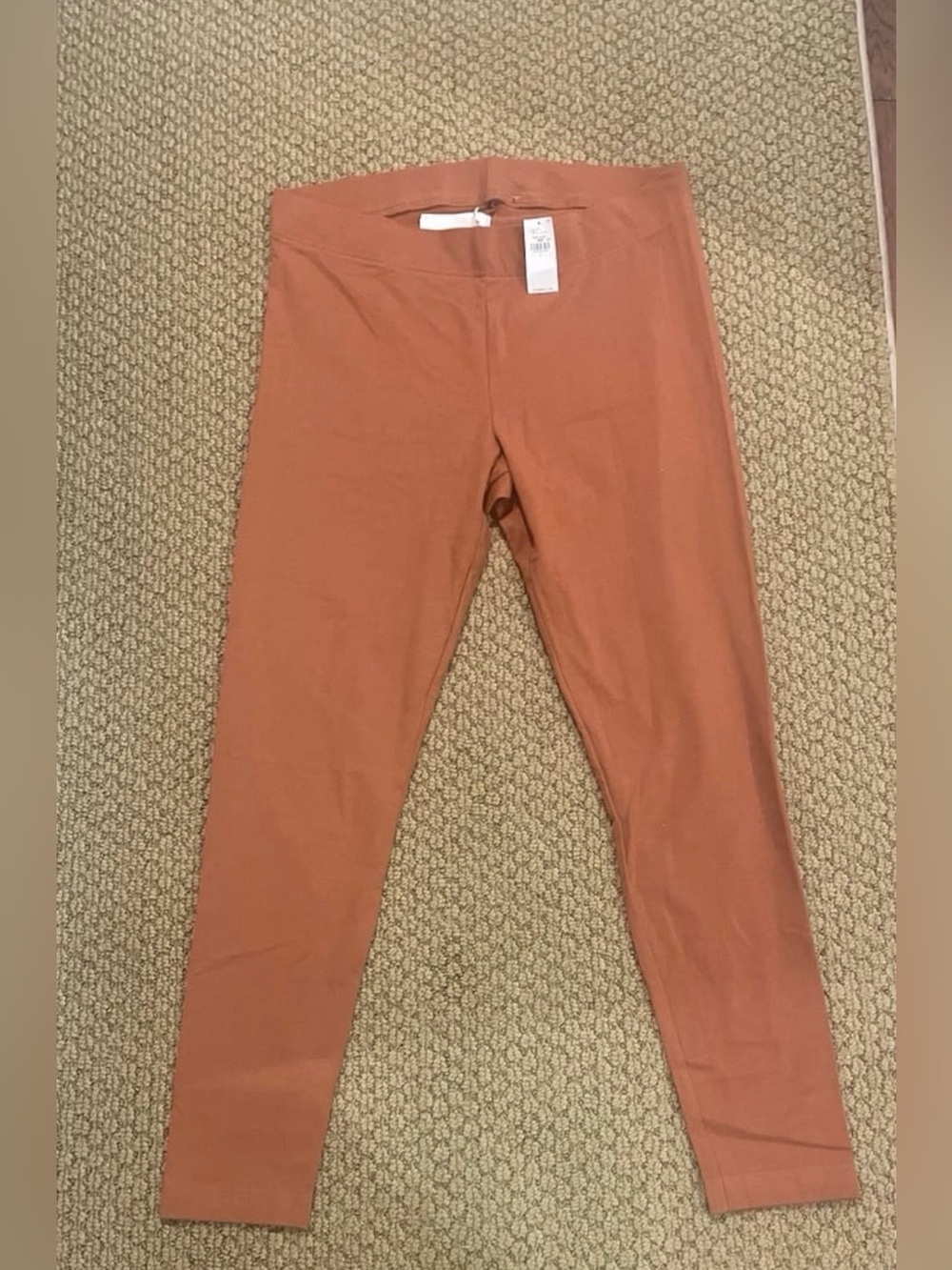 Old Navy Wonens Athletic Leggings Rust Orange Soft Stretch Fit Large NWT